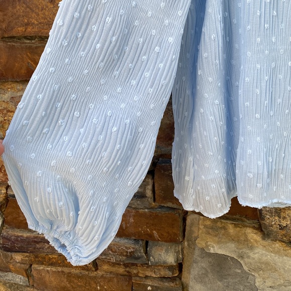 Beautiful Baby Blue White House Black Market, Long Sleeve Blouse - Picture 3 of 3